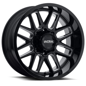 Product of Ultra Wheel 18x9 Black With Natural Accents Wheel - 8x6.69 Bolt Pattern 