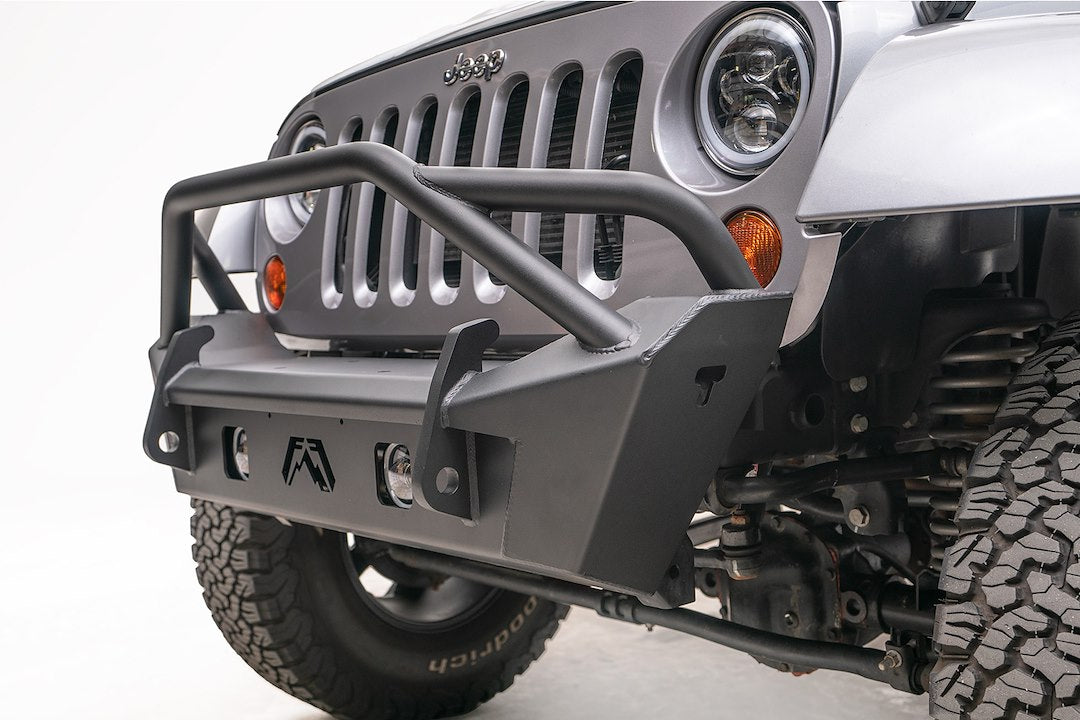 Product of Fab Fours JK07-B1952-1 Stubby Series Steel Powder Coated Bumper 