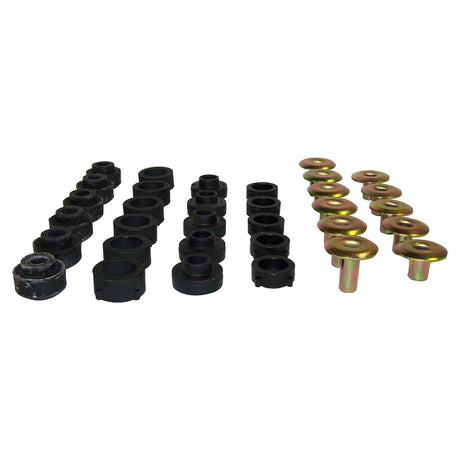 Product of Crown Automotive 55176180K Black Zinc Body Mount Bushings 