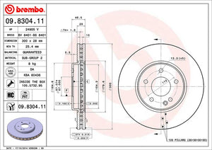 Product of Brembo 09830411C02 Vented 1 Piece Brake Rotor 