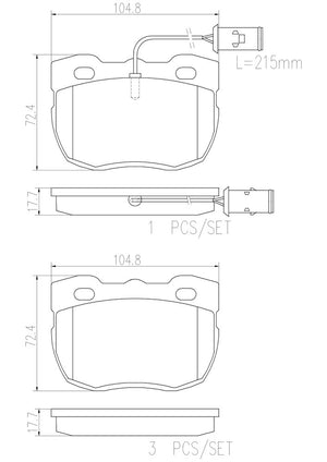 Product of Brembo P44004N Brake Pad - Set Of 4 