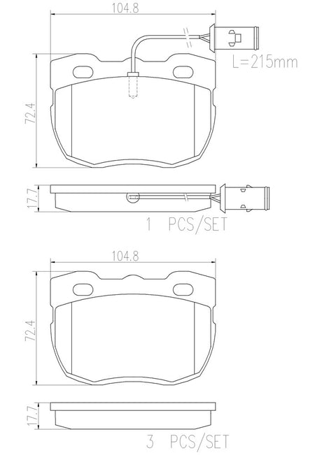 Product of Brembo P44004N Brake Pad - Set Of 4 