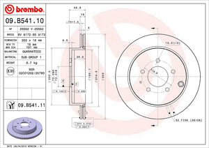 Product of Brembo 09B54111C02 Vented 1 Piece Brake Rotor 