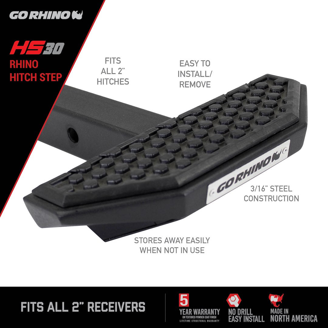 Product of Go Rhino HS3012T Black Textured Powder Coated Steel Truck Step
