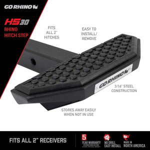 Product of Go Rhino HS3012T Black Textured Powder Coated Steel Truck Step
