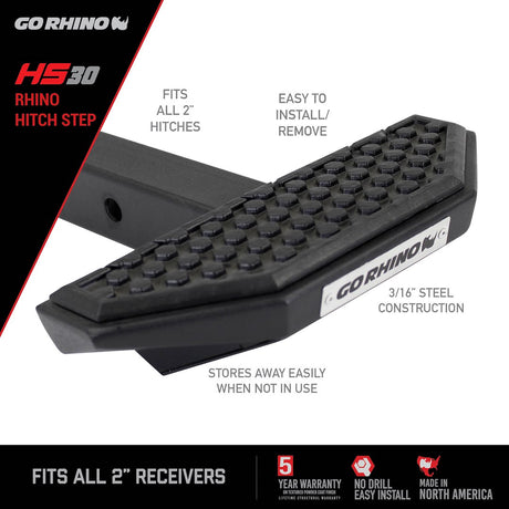 Product of Go Rhino HS3012T Black Textured Powder Coated Steel Truck Step