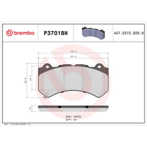 Brembo P37018n Brake Pad||p37018n_Drw.Jpg||91||brmp37018n||1754719