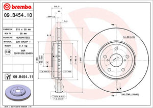 Product of Brembo 09B45411C02 Vented 1 Piece Brake Rotor 