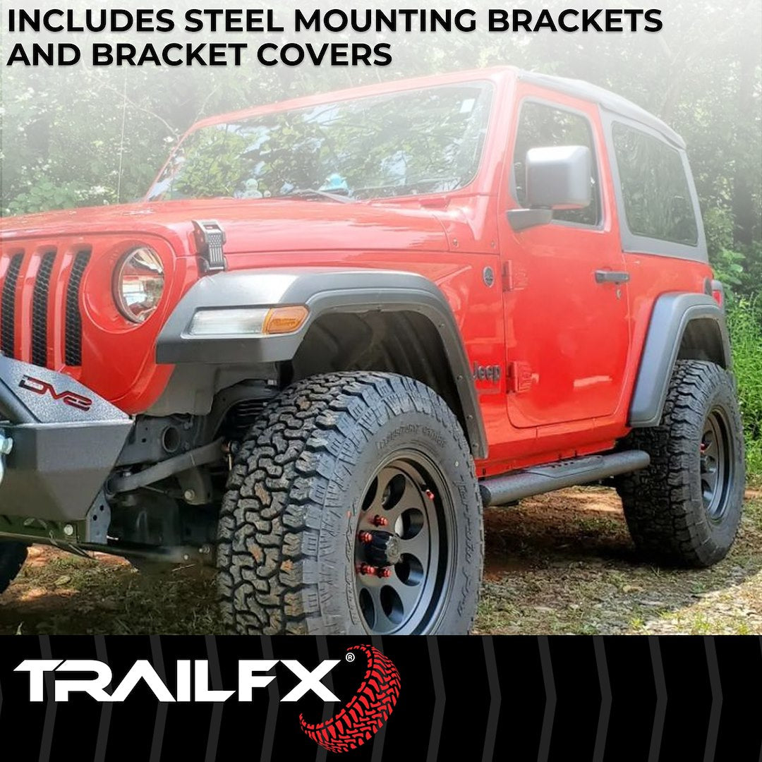 Product of TrailFX A1546T TFX 4" Oval Tube Side Steps Nerf Bar With Surface Steps 
