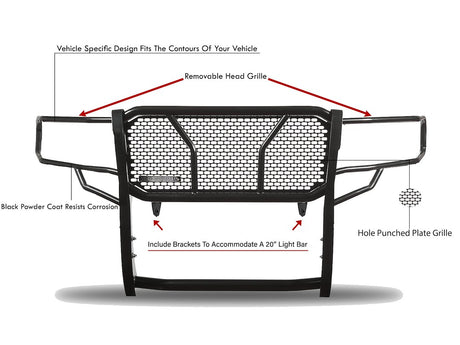 Product of Black Horse Offroad RU-FOF109-B Grille Guard Modular Black Powder Coated 
