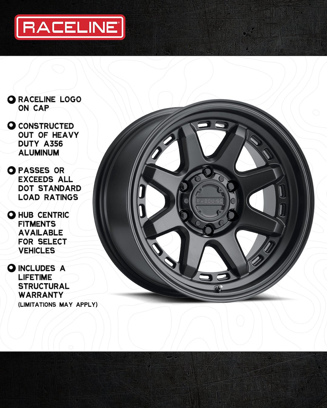 Product of Raceline 20x10 Black Wheel - 5x5.00 Bolt Pattern 