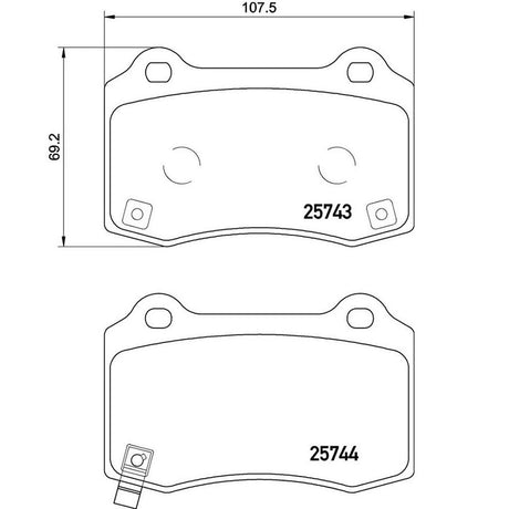 Product of Brembo P30074 Brake Pad - Set Of 4 