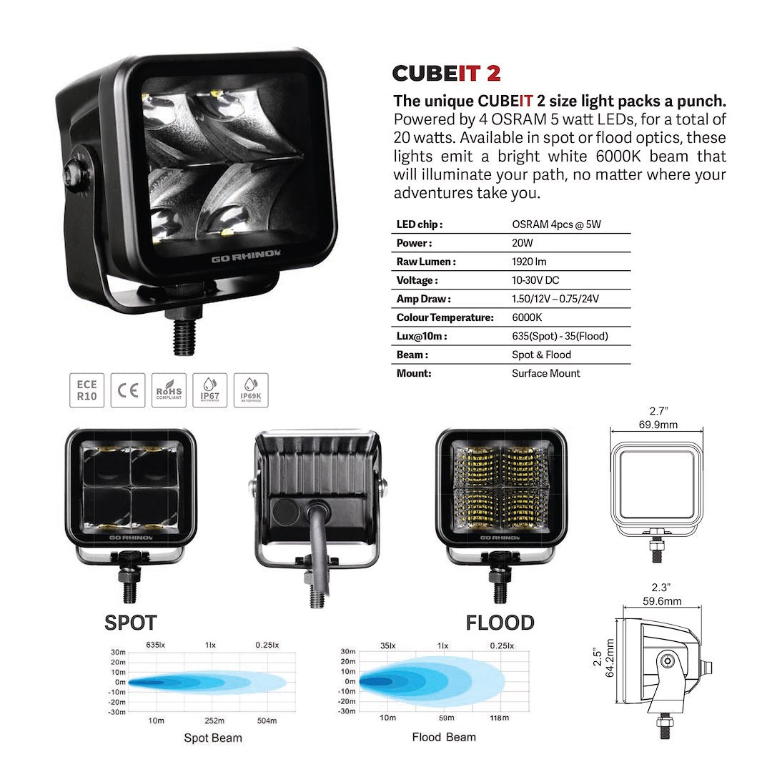 Product of Go Rhino 750200321SCS Driving/ Fog Light 