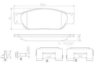 Product of Brembo P36012N Brake Pad - Set Of 4 