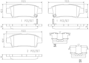 Product of Brembo P83056N Brake Pad - Set Of 4 