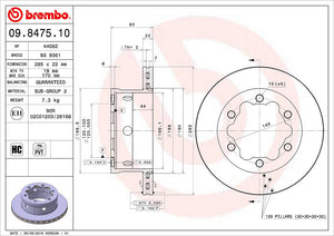 Product of Brembo 09847510C02 Vented 1 Piece Brake Rotor 