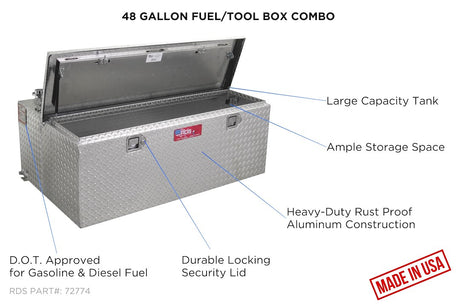 Product of RDS Tanks 72774 Diesel/ Gasoline Liquid Transfer Tank 48 Gallon Rectangular 