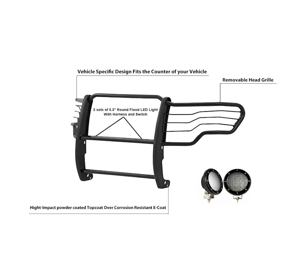 Product of Black Horse Offroad 17GS14MA-PLFB Grille Guard  