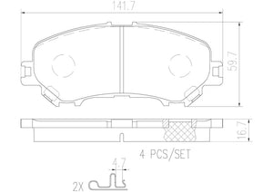 Product of Brembo P56099N Brake Pad - Set Of 4 