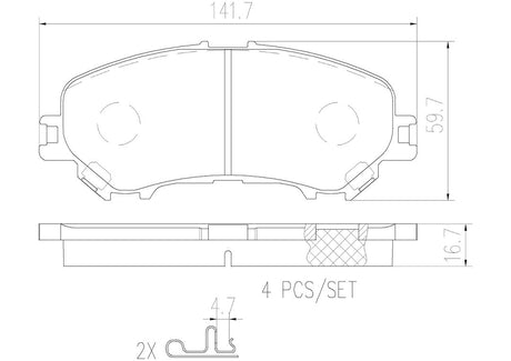 Product of Brembo P56099N Brake Pad - Set Of 4 
