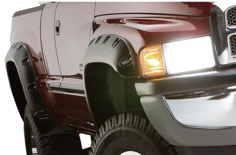 Product of Bushwacker 50907-02 Pocket Style/ Exposed Fasteners Black Fender Flare - Set Of 4 
