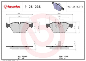 Brembo P06036 Brake Pad||||88||brmp06036||2008889