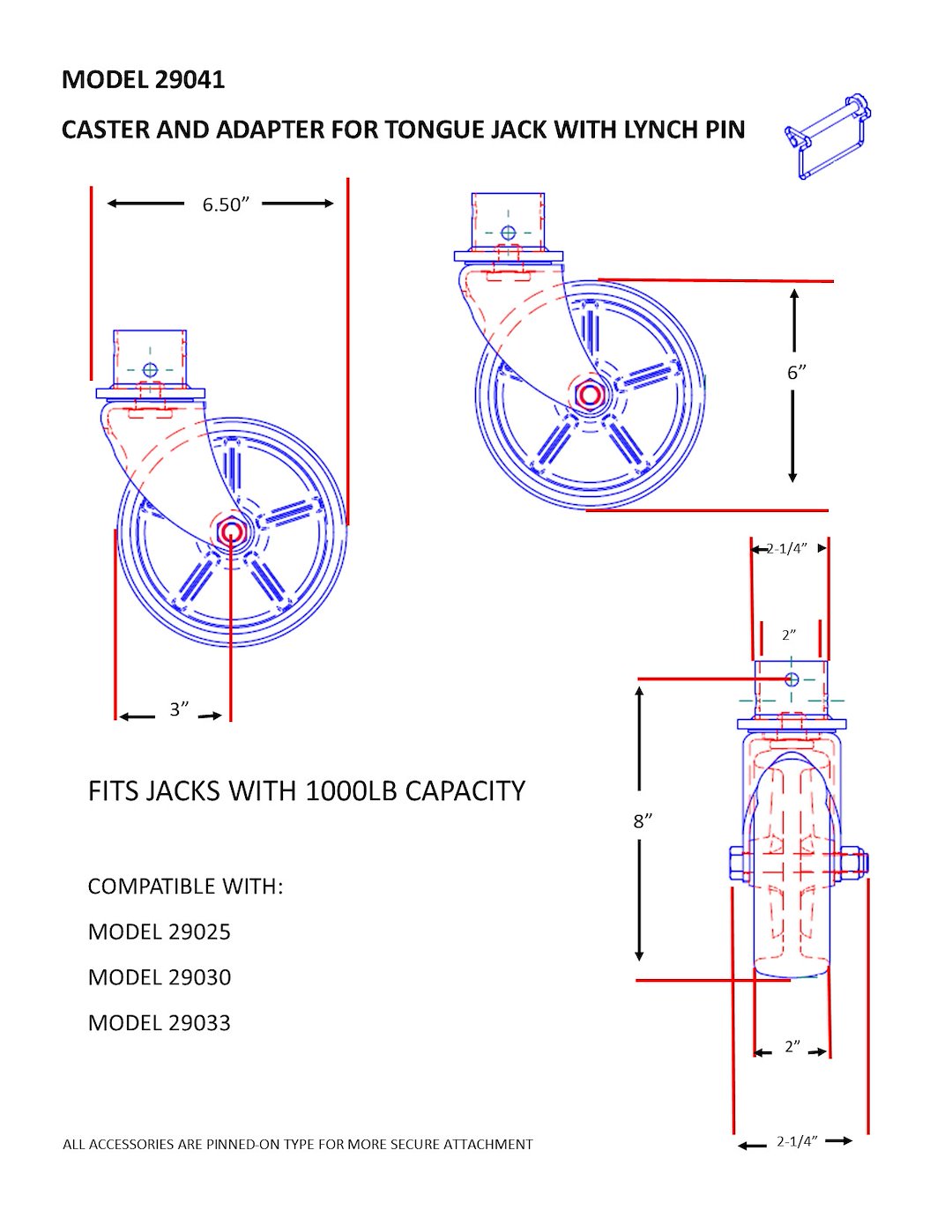 Bal Rv 29041b Trailer Tongue Jack Caster||29041b_2.Jpg||87||a6e29041b||1652375