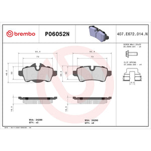 Brembo P06052n Brake Pad||p06052n_Drw.Jpg||89||brmp06052n||1752295