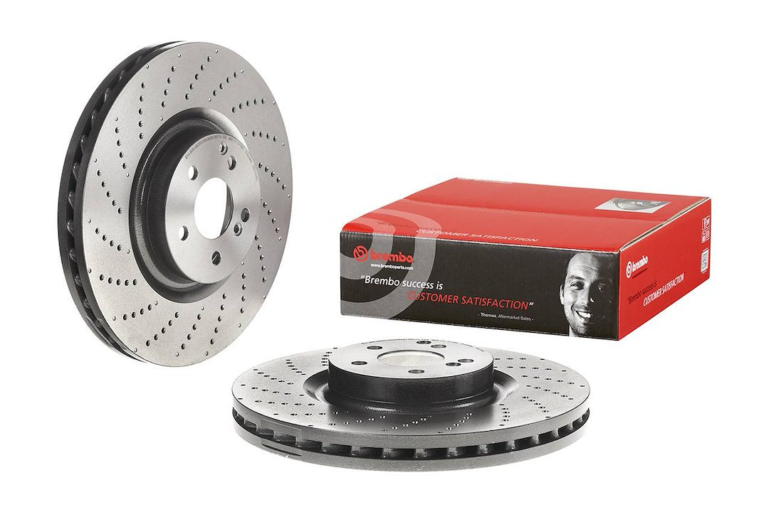 Product of Brembo 09B76951C02 Vented Cross Drilled 1 Piece Brake Rotor 