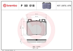 Product of Brembo P50018 Brake Pad - Set Of 4 