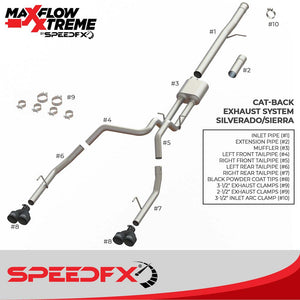 Product of SpeedFX 50102 MaxFlow Xtreme Cat Back System Single Exhaust System Kit 