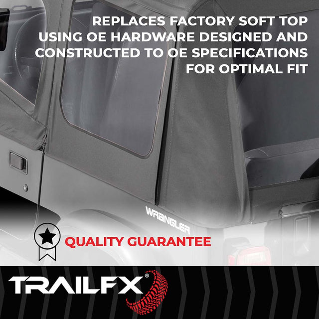 Product of TrailFX JTOE001 Standard Top Black Diamond Fabric Soft Top 