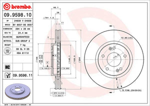 Product of Brembo 09959811C02 Vented 1 Piece Brake Rotor 
