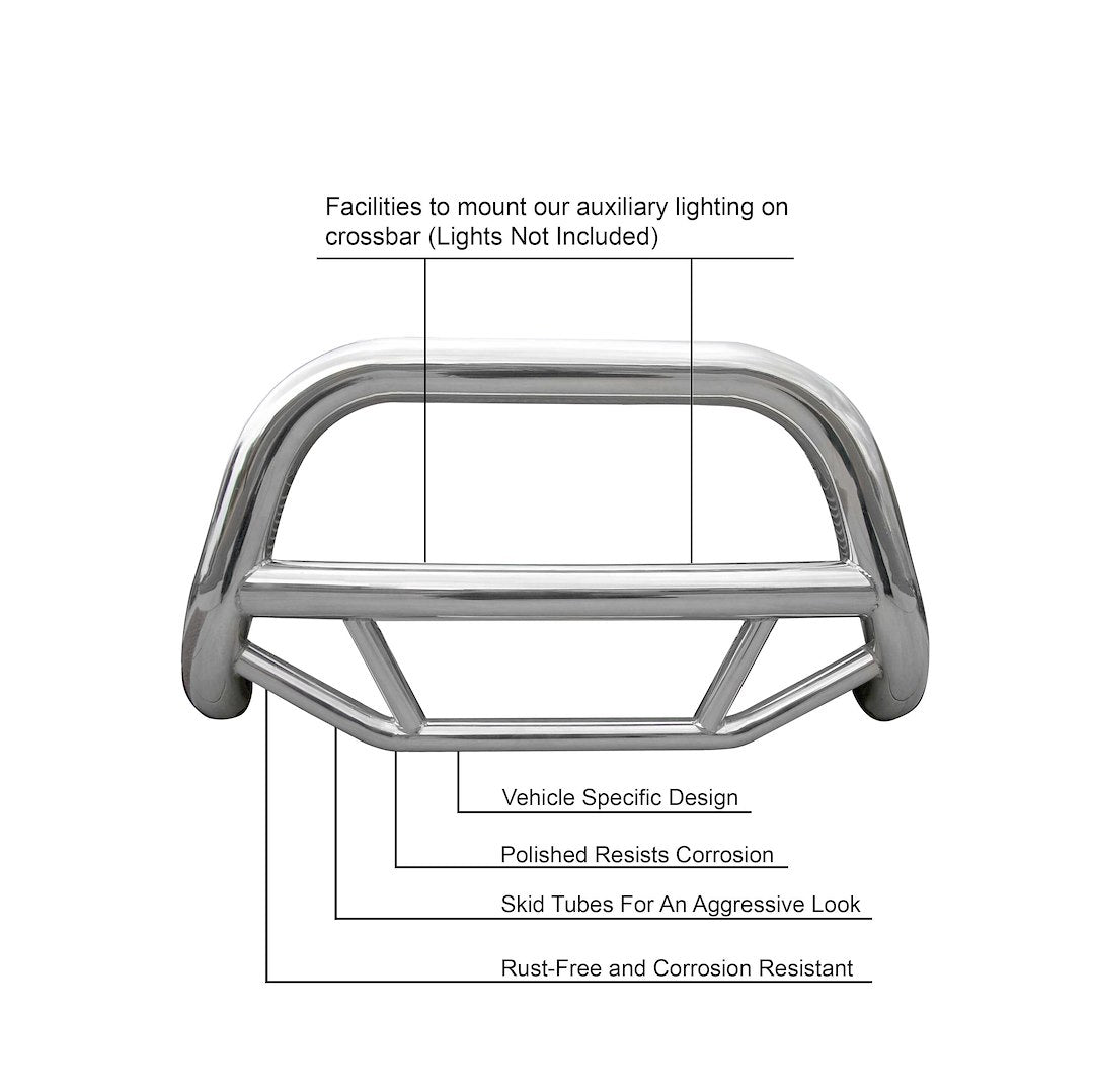 Product of Black Horse Offroad MBS-TOB4802 Bull Bar  with skid plate 