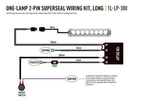 Product of Triple-R Light 1l-Lp-300 Light Bar Wiring Harness