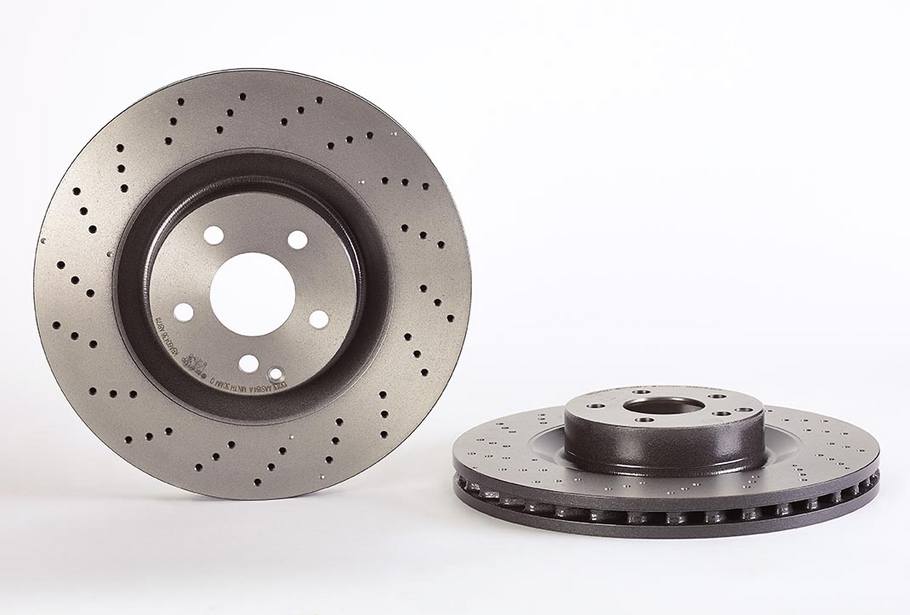 Product of Brembo 09A81711C02 Vented Cross Drilled 1 Piece Brake Rotor 
