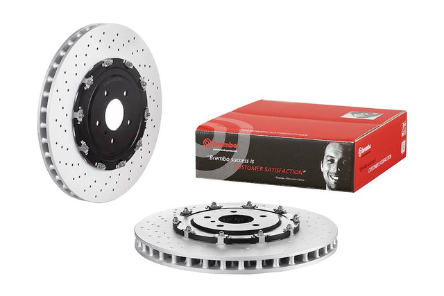 Product of Brembo 09B38613C02 Vented Cross Drilled 1 Piece Brake Rotor 