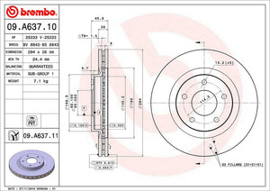 Product of Brembo 09A63711C02 Vented 1 Piece Brake Rotor 