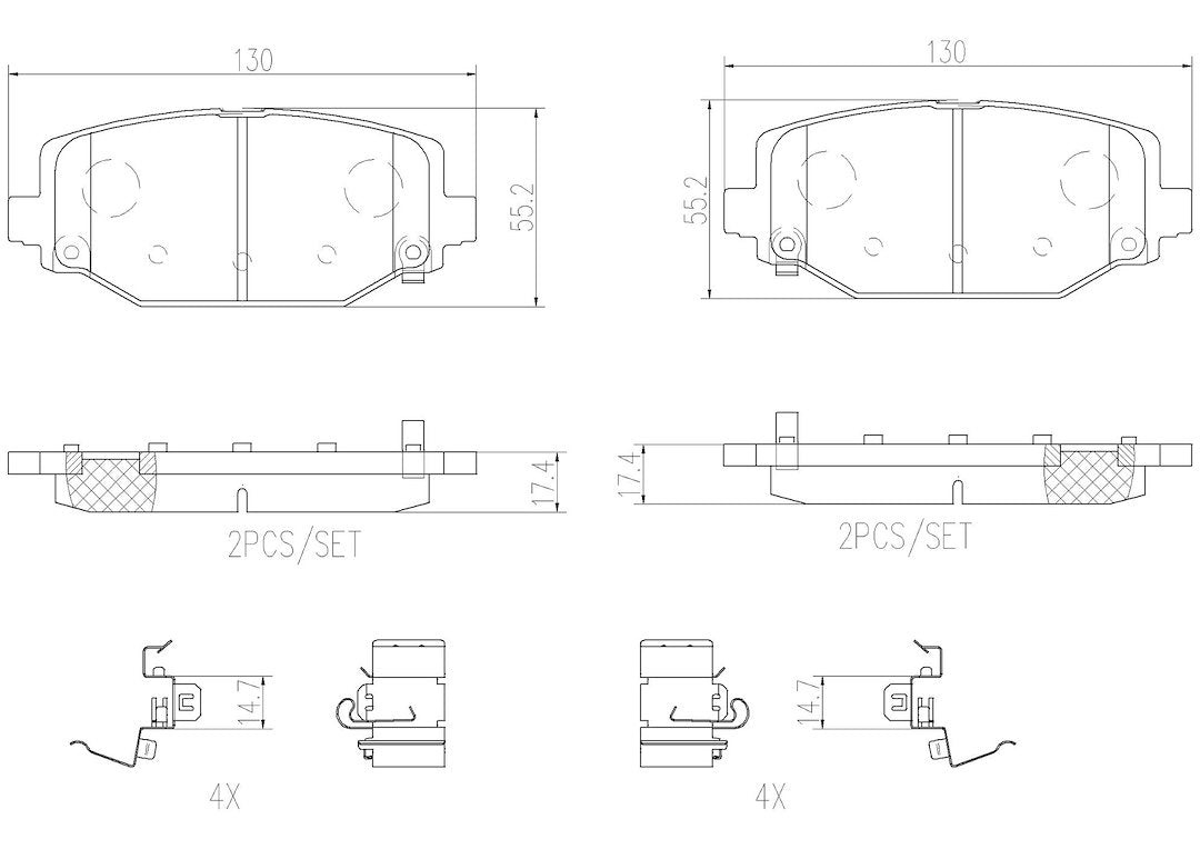 Product of Brembo P11032N Brake Pad - Set Of 4 