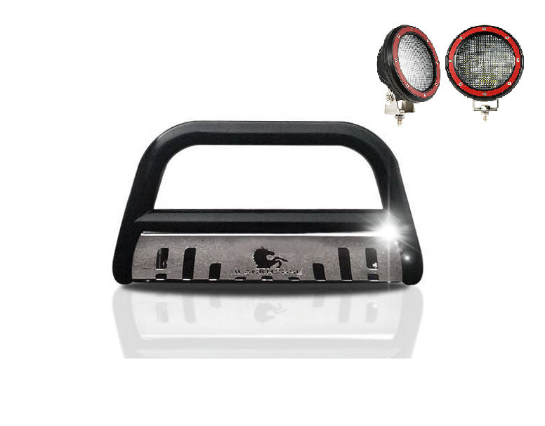 Product of Black Horse Offroad CBBS-GMC3105SP-PLFR Bull Bar  with skid plate 