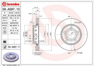 Product of Brembo 09A59711C02 Vented 1 Piece Brake Rotor 