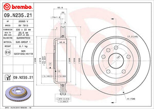 Product of Brembo 09N23521C02 Vented 1 Piece Brake Rotor 