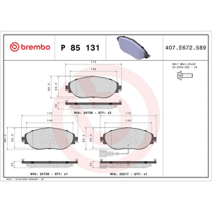 Brembo P85131 Brake Pad||p85131_Drw.Jpg||87||brmp85131||1754424