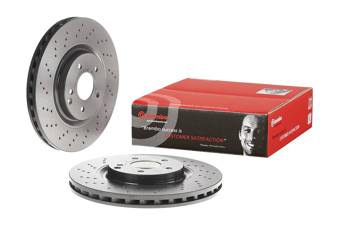 Product of Brembo 09A44821C02 Vented Cross Drilled 1 Piece Brake Rotor 