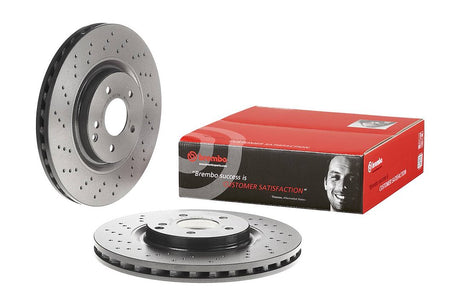 Product of Brembo 09A44821C02 Vented Cross Drilled 1 Piece Brake Rotor 