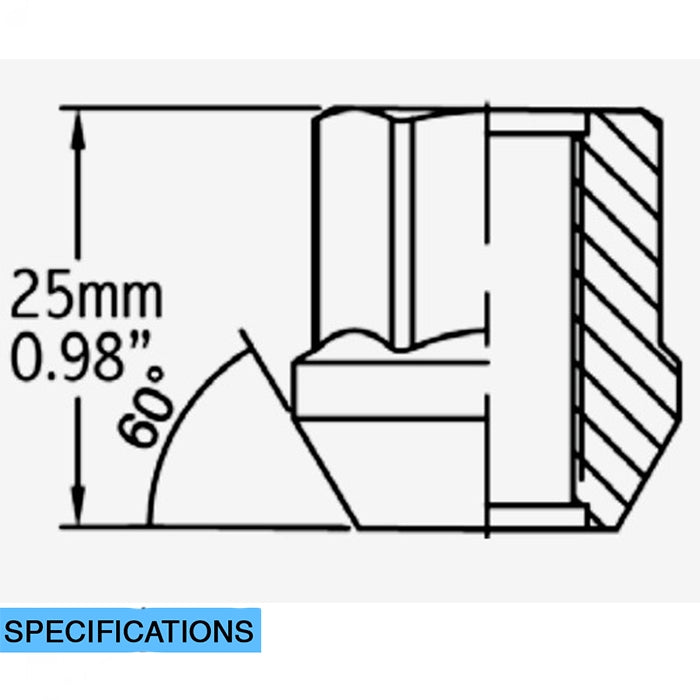 Product of Coyote Wheel Accessories 601148 60 Degree Conical 14x1.5 Lug Nut 