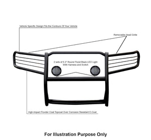 Product of Black Horse Offroad 17A080200MA-PLFB Grille Guard  