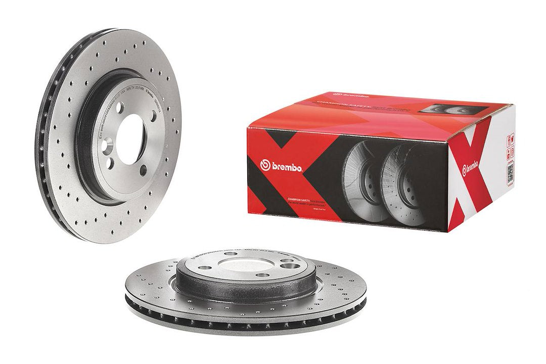 Product of Brembo 0986551XC02 Xtra Vented Cross Drilled 1 Piece Brake Rotor 