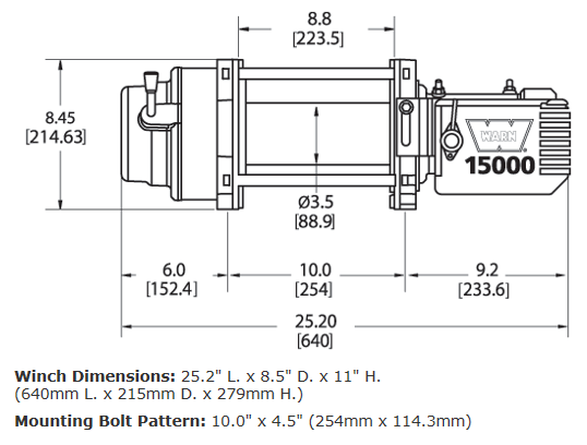 Product of Warn 47801 15000 Pound Vehicle Recovery Winch 