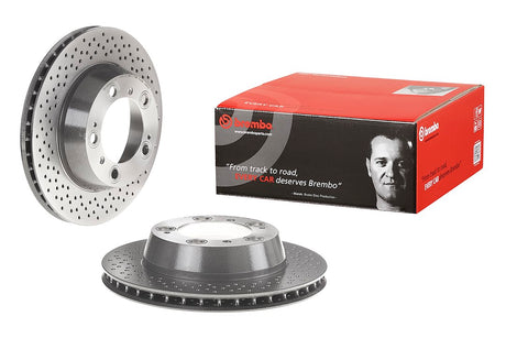 Product of Brembo 09889021C02 Vented Cross Drilled 1 Piece Brake Rotor 